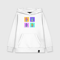 Толстовка детская хлопковая Фортнайт поп-ап, цвет: белый