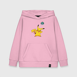 Толстовка детская хлопковая Pokemon pikachu 1, цвет: светло-розовый