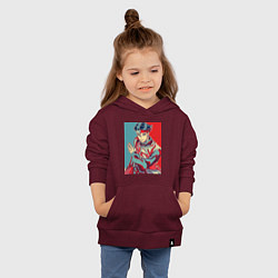 Толстовка детская хлопковая Рохан Кишибе, цвет: меланж-бордовый — фото 2