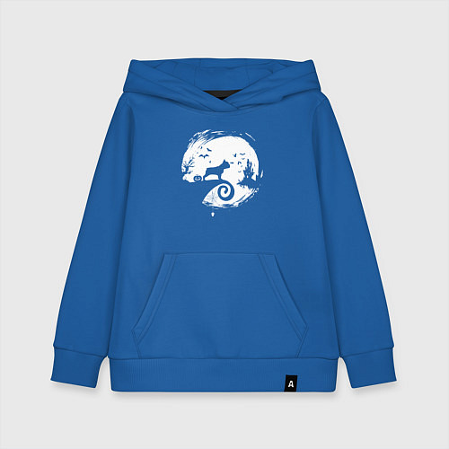 Детская толстовка-худи Полнолуние Французский бульдог / Синий – фото 1