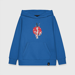Толстовка детская хлопковая Катана на фоне сакуры Z, цвет: синий