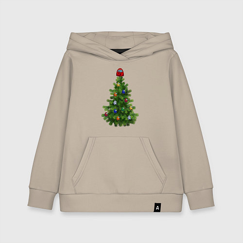 Детская толстовка-худи Among us елка / Миндальный – фото 1