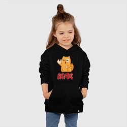 Толстовка детская хлопковая ACDC rock cat, цвет: черный — фото 2