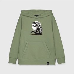 Толстовка детская хлопковая Годзилла, цвет: авокадо