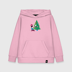 Толстовка детская хлопковая Christmas Minnie, цвет: светло-розовый