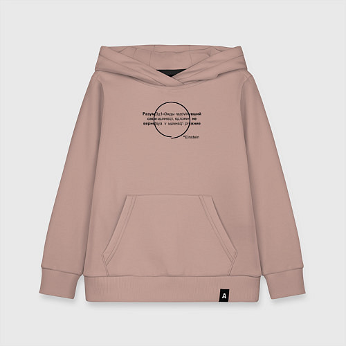 Детская толстовка-худи Эйнштейн / Пыльно-розовый – фото 1