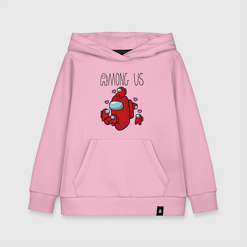 Детская толстовка-худи Among Us love baby / Светло-розовый – фото 1