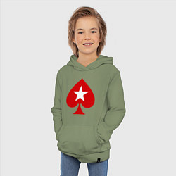 Толстовка детская хлопковая Покер Пики Poker Stars, цвет: авокадо — фото 2
