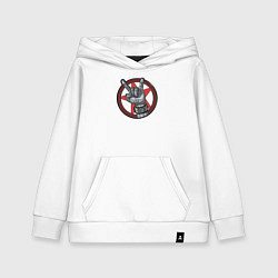 Толстовка детская хлопковая Johnny Silverhand 01, цвет: белый