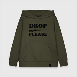 Толстовка детская хлопковая Drop Please, цвет: хаки