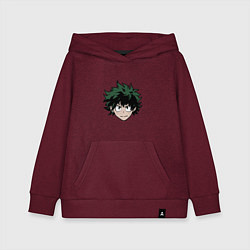 Толстовка детская хлопковая Izuku Midoriya, цвет: меланж-бордовый