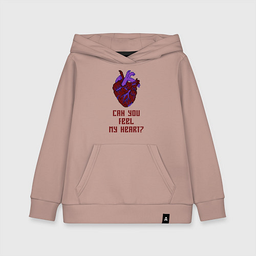 Детская толстовка-худи Bring Me The Horizon 2D Сердце / Пыльно-розовый – фото 1