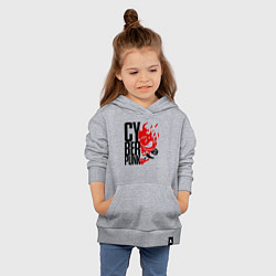 Толстовка детская хлопковая Cyberpunk 2077 Samurai, цвет: меланж — фото 2
