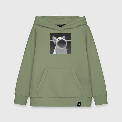 Детская толстовка-худи ЧБ Pop Cat / Авокадо – фото 1