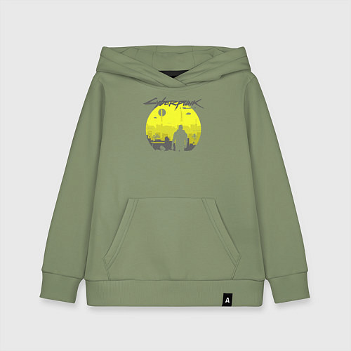 Детская толстовка-худи Cyberpunk 2077 CITY / Авокадо – фото 1