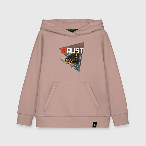 Детская толстовка-худи Rust Стучим в дверь соседу Раст / Пыльно-розовый – фото 1