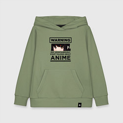 Толстовка детская хлопковая Warning ANIME, цвет: авокадо