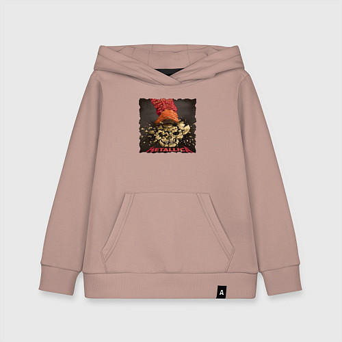 Детская толстовка-худи METALLICA SKULL&BONES / Пыльно-розовый – фото 1