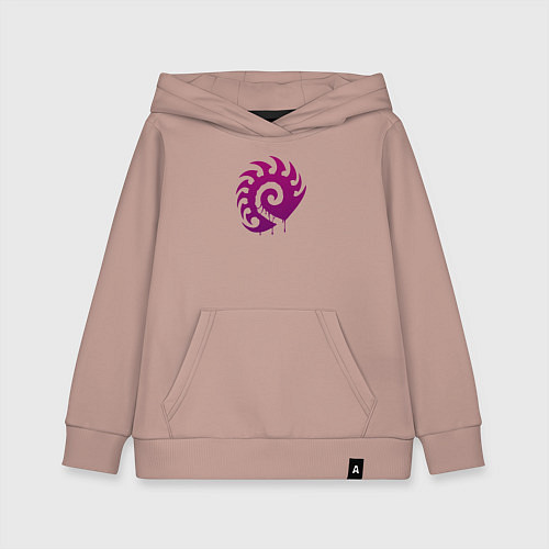 Детская толстовка-худи Zerg logo Purple / Пыльно-розовый – фото 1