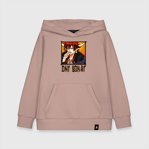 Детская толстовка-худи Oni Yokai / Пыльно-розовый – фото 1