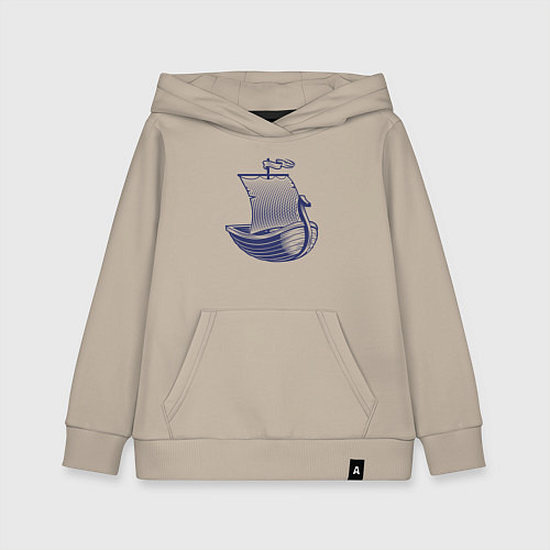 Детская толстовка-худи Парусная лодка / Миндальный – фото 1