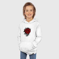 Толстовка детская хлопковая Красная Роза Red Rose, цвет: белый — фото 2