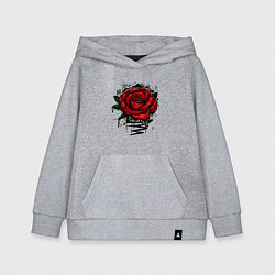 Толстовка детская хлопковая Красная Роза Red Rose, цвет: меланж