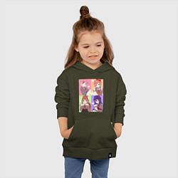 Толстовка детская хлопковая Girls Doki Doki коллаж, цвет: хаки — фото 2