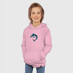 Толстовка детская хлопковая Акула, цвет: светло-розовый — фото 2