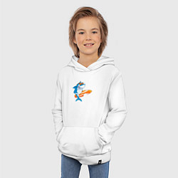 Толстовка детская хлопковая Акула серфер, цвет: белый — фото 2