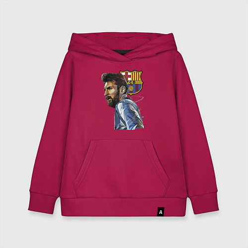 Детская толстовка-худи Lionel Messi Barcelona Argentina Striker / Маджента – фото 1