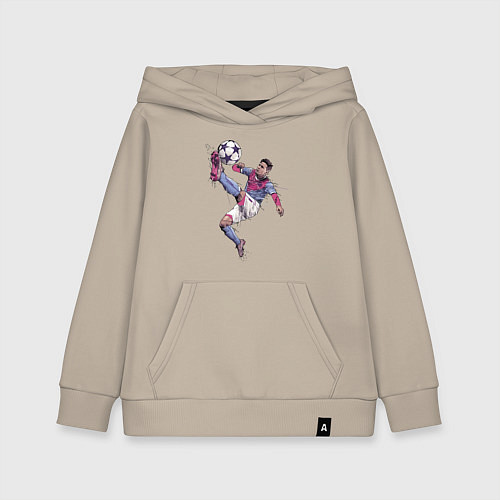 Детская толстовка-худи Messi Barcelona Argentina / Миндальный – фото 1