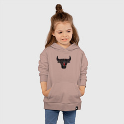 Толстовка детская хлопковая Bulls - Jordan, цвет: пыльно-розовый — фото 2