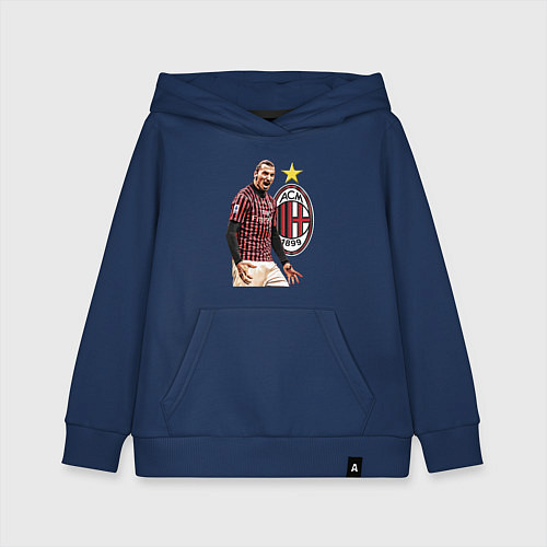 Детская толстовка-худи Zlatan Ibrahimovic Milan Italy / Тёмно-синий – фото 1