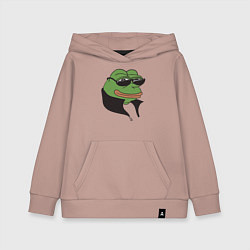 Толстовка детская хлопковая Лягушонок Пепе, цвет: пыльно-розовый