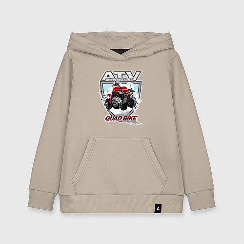 Детская толстовка-худи Квадроцикл / Миндальный – фото 1