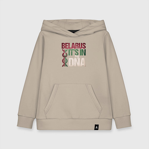 Детская толстовка-худи ДНК - Беларусь / Миндальный – фото 1