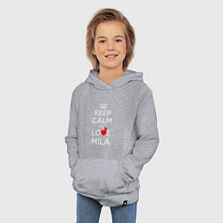 Толстовка детская хлопковая Будь спок и люби Мила, цвет: меланж — фото 2