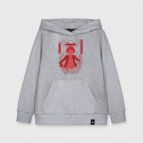 Детская толстовка-худи Манки Д Луффи Веселый Роджер / Меланж – фото 1