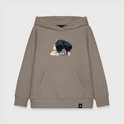 Толстовка детская хлопковая Клинок, рассекающий демонов, цвет: утренний латте