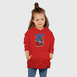 Толстовка детская хлопковая Обезьяна в куртке, цвет: красный — фото 2