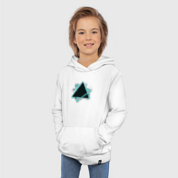 Толстовка детская хлопковая Треугольник неон, цвет: белый — фото 2