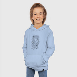Толстовка детская хлопковая Tiger & Skulls tattoo, цвет: мягкое небо — фото 2