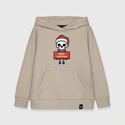 Детская толстовка-худи Merry Christmas joke / Миндальный – фото 1