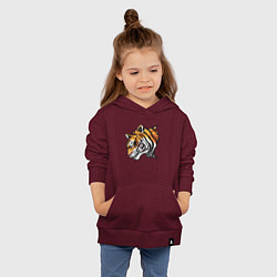 Толстовка детская хлопковая Злобный Тигр, цвет: меланж-бордовый — фото 2