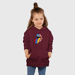 Толстовка детская хлопковая Армения - США, цвет: меланж-бордовый — фото 2