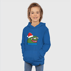 Толстовка детская хлопковая Pepe, pepe happy, Пепе хеппи, pepe happy new year, цвет: синий — фото 2