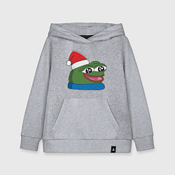 Толстовка детская хлопковая Pepe, pepe happy, Пепе хеппи, pepe happy new year, цвет: меланж