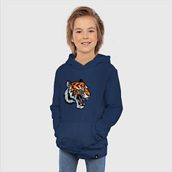 Толстовка детская хлопковая Face Tiger, цвет: тёмно-синий — фото 2