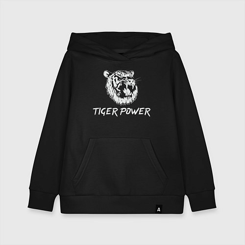 Детская толстовка-худи Power of Tiger / Черный – фото 1